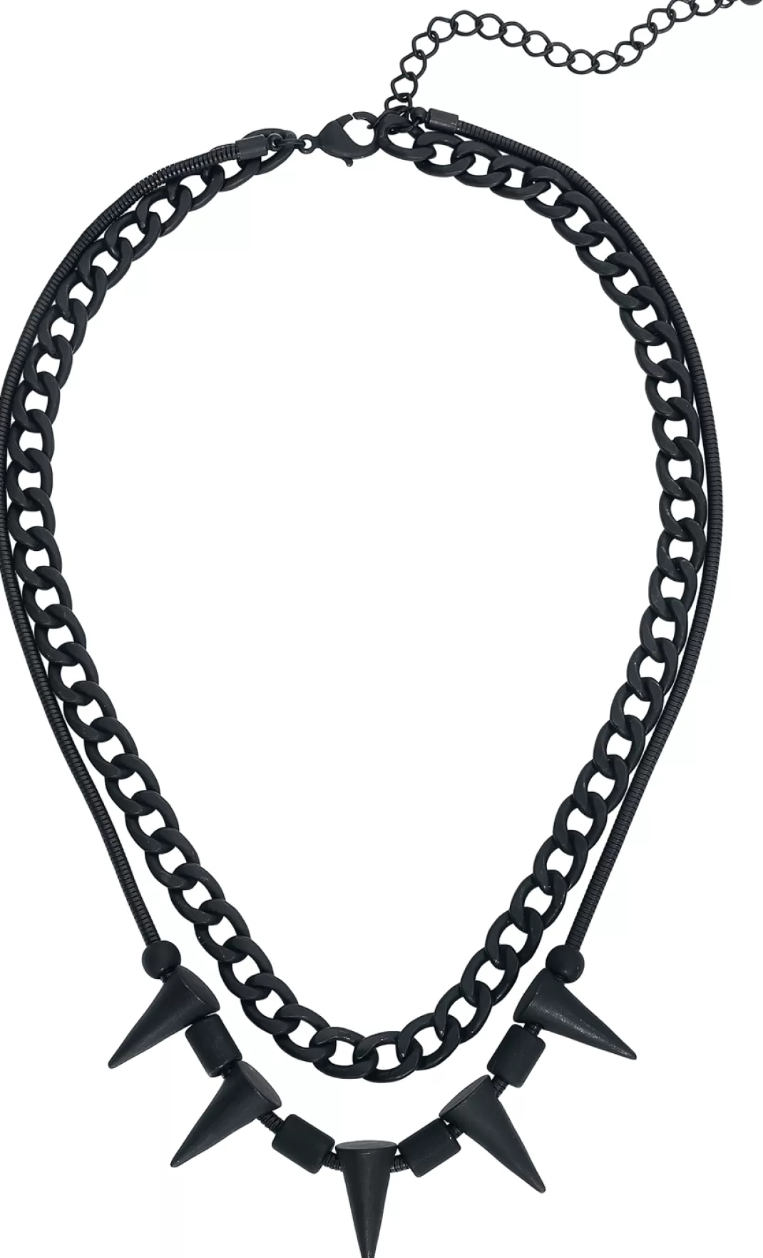 Spike Chain Necklace Black By Rock Rebel By Emp^* Discount