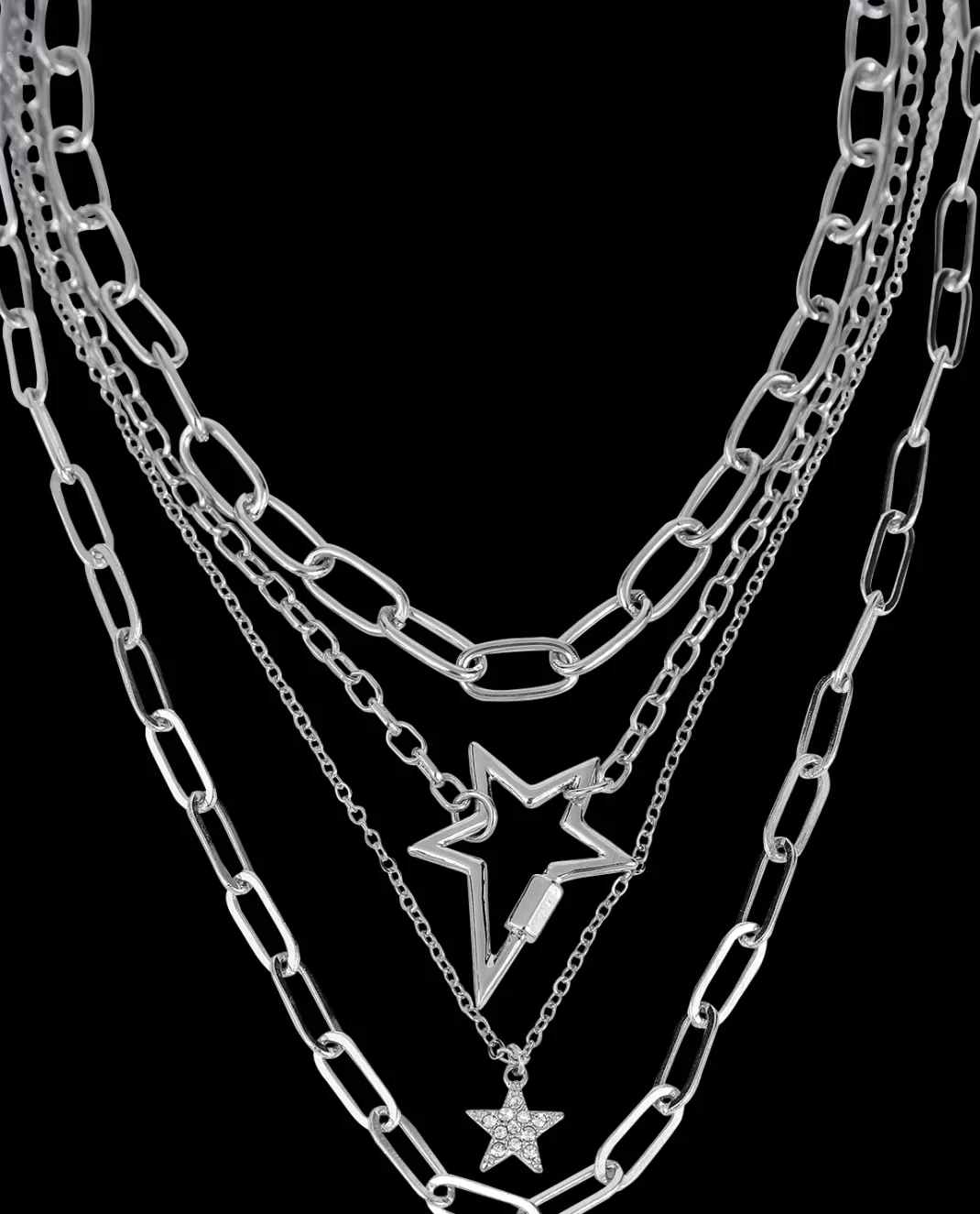 Stars Necklace Silver-Coloured By Black Premium By Emp^* New