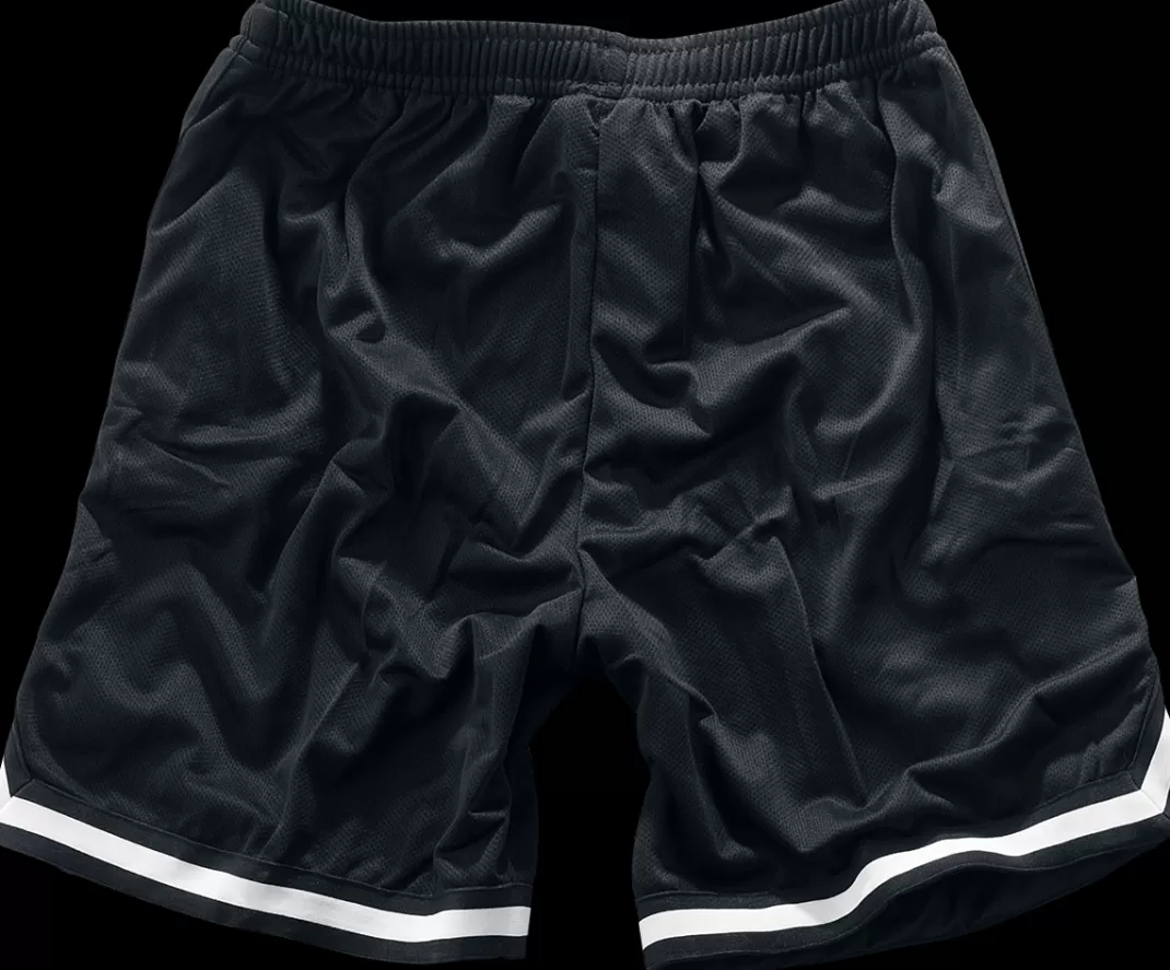 Men Urban Classics Stripes Mesh Shorts Shorts Black-White By