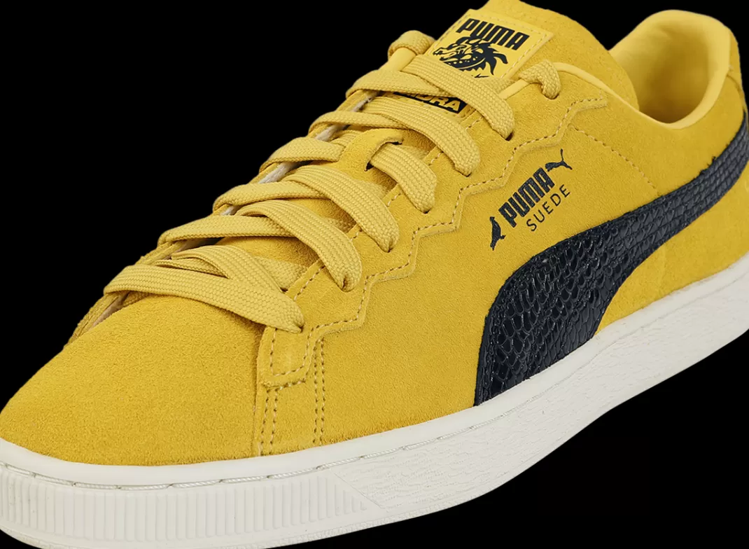 Men Puma Suede Staple Sneakers Yellow By