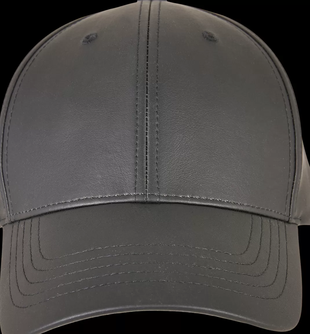 Men Flexfit Synthetic Leather Alpha-Shape Dad Cap Cap Black By