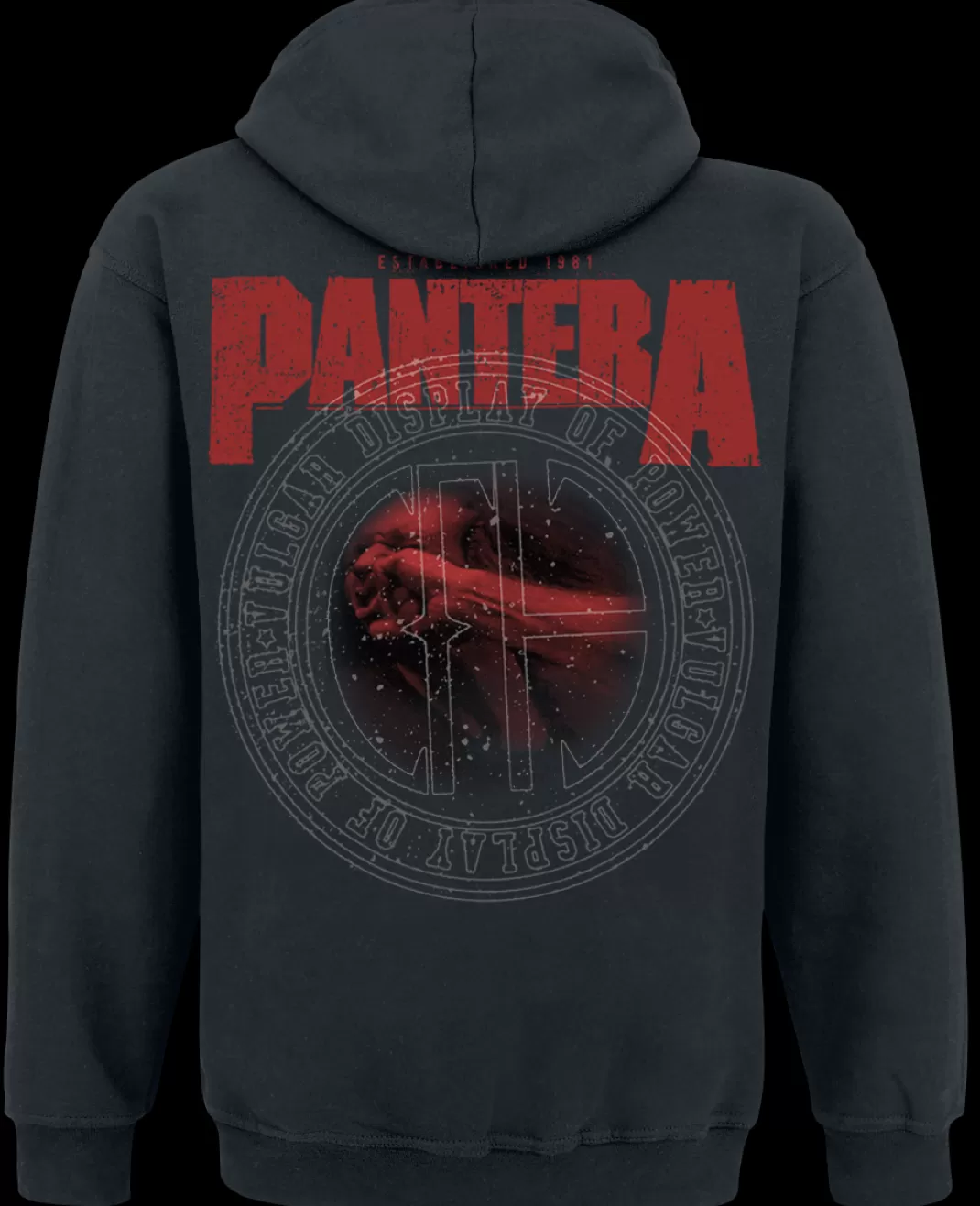 Men Pantera Vulgar Display Of Power Hooded Sweater Black By