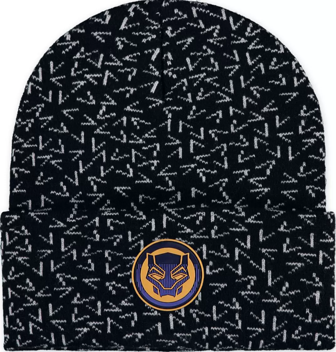 Men Black Panther Wakanda Forever - Patch Beanie Black By