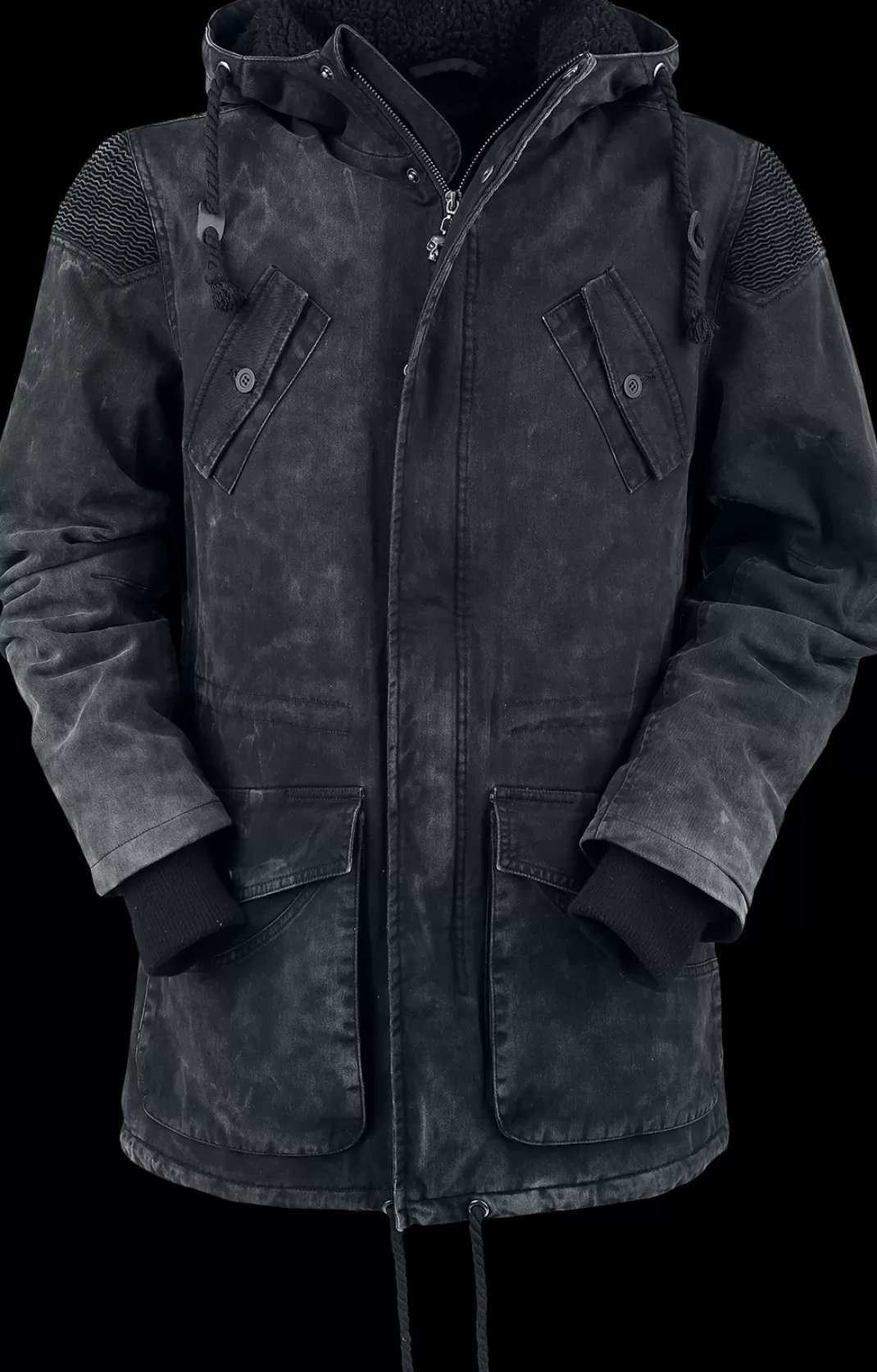 Men * Winter Jacket Grey By Rock Rebel By Emp